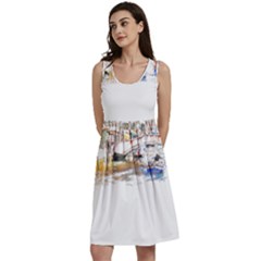 Venice T- Shirt Venice Voyage Art Digital Painting Watercolor Discovery T- Shirt (3) Classic Skater Dress by ZUXUMI