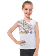 Venice T- Shirt Venice Voyage Art Digital Painting Watercolor Discovery T- Shirt (3) Kids  Mesh Tank Top by ZUXUMI