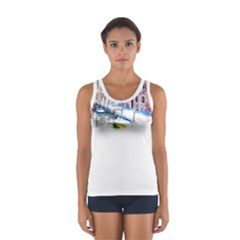 Venice T- Shirt Venice Voyage Art Digital Painting Watercolor Discovery T- Shirt (4) Sport Tank Top  by ZUXUMI