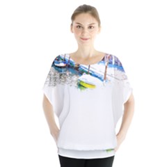 Venice T- Shirt Venice Voyage Art Digital Painting Watercolor Discovery T- Shirt (4) Batwing Chiffon Blouse