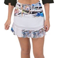 Venice T- Shirt Venice Voyage Art Digital Painting Watercolor Discovery T- Shirt (5) Fishtail Mini Chiffon Skirt by ZUXUMI