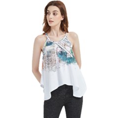 Venice T- Shirt Venice Voyage Art Digital Painting Watercolor Discovery T- Shirt Flowy Camisole Tank Top by ZUXUMI