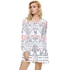 Vespa T- Shirt Hit The Road 3 T- Shirt Tiered Long Sleeve Mini Dress