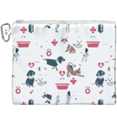 Veterinarian Gift T- Shirt Veterinary Medicine, Happy And Healthy Friends    Pattern    Coral Backgr Canvas Cosmetic Bag (xxxl)