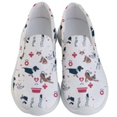 Veterinarian Gift T- Shirt Veterinary Medicine, Happy And Healthy Friends    Pattern    Coral Backgr Men s Lightweight Slip Ons