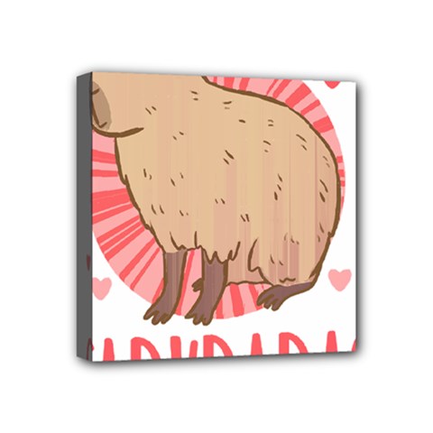 Capybara Love T- Shirt Just A Girl Who Loves Capybaras A Cute Design For Capybara Lovers T- Shirt Yoga Reflexion Pose T- Shirtyoga Reflexion Pose T- Shirt Mini Canvas 4  X 4  (stretched)