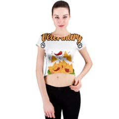 Veterinary Medicine T- Shirt Funny Will Give Veterinary Advice For Nachos Vet Med Worker T- Shirt Crew Neck Crop Top by ZUXUMI