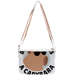 Capybara T- Shirt Be As Cool As A Capybara- A Cute Funny Capybara Wearing Sunglasses T- Shirt Yoga Reflexion Pose T- Shirtyoga Reflexion Pose T- Shirt Double Gusset Crossbody Bag by hizuto