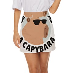 Capybara T- Shirt Be As Cool As A Capybara- A Cute Funny Capybara Wearing Sunglasses T- Shirt Yoga Reflexion Pose T- Shirtyoga Reflexion Pose T- Shirt Mini Front Wrap Skirt by hizuto