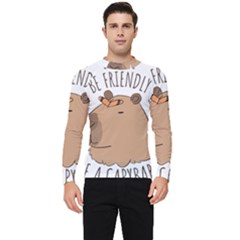 Capybara T- Shirt Be Nice Be Friendly Be A Capybara T- Shirt Yoga Reflexion Pose T- Shirtyoga Reflexion Pose T- Shirt Men s Long Sleeve Rash Guard by hizuto