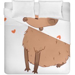 Capybara T- Shirt Cute Capybara Illustration T- Shirt (3) Yoga Reflexion Pose T- Shirtyoga Reflexion Pose T- Shirt Duvet Cover Double Side (king Size) by hizuto