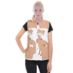 Capybara T- Shirt Cute Capybara With A Baby Goat On Its Head T- Shirt Yoga Reflexion Pose T- Shirtyoga Reflexion Pose T- Shirt Women s Button Up Vest by hizuto