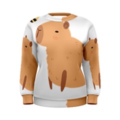 Capybara T- Shirt Cute Capybara With A Bee Illustration T- Shirt Yoga Reflexion Pose T- Shirtyoga Reflexion Pose T- Shirt Women s Sweatshirt by hizuto