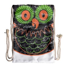 Vintage Halloween Owl T- Shirt Vintage Halloween Owl T- Shirt Drawstring Bag (Large)
