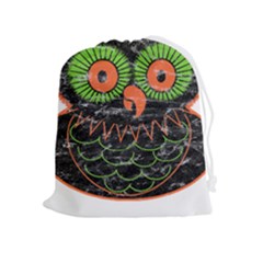 Vintage Halloween Owl T- Shirt Vintage Halloween Owl T- Shirt Drawstring Pouch (xl) by ZUXUMI