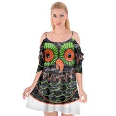 Vintage Halloween Owl T- Shirt Vintage Halloween Owl T- Shirt Cutout Spaghetti Strap Chiffon Dress