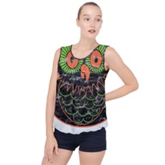 Vintage Halloween Owl T- Shirt Vintage Halloween Owl T- Shirt Bubble Hem Chiffon Tank Top