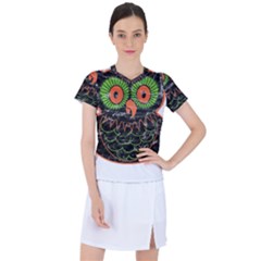 Vintage Halloween Owl T- Shirt Vintage Halloween Owl T- Shirt Women s Sports Top