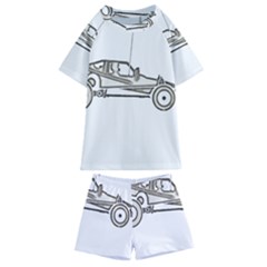 Vintage Rc Cars T- Shirt Grunge Vintage Modelcar Classic Rc Buggy Racing Cars Addict T- Shirt Kids  Swim T-shirt And Shorts Set