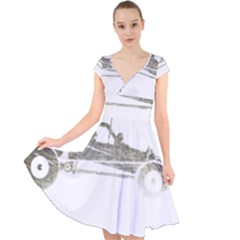 Vintage Rc Cars T- Shirt Vintage Modelcar Retro Rc Buggy Racing Cars Addict T- Shirt (1) Cap Sleeve Front Wrap Midi Dress