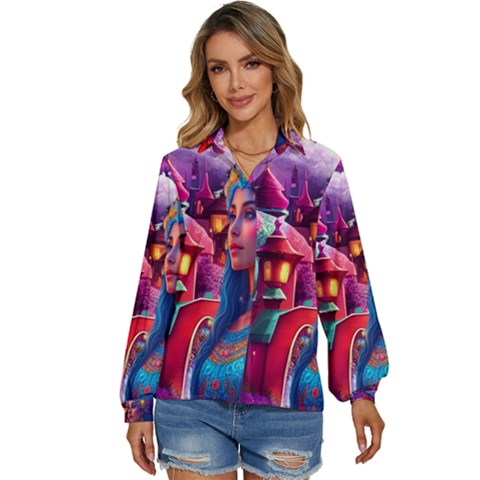 Fantasy Arts  Women s Long Sleeve Button Up Shirt by Internationalstore