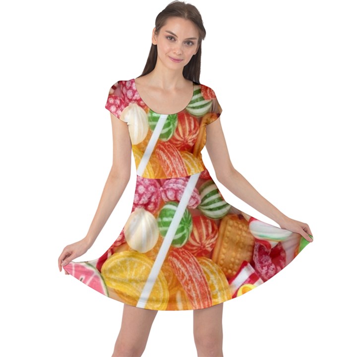 Aesthetic Candy Art Cap Sleeve Dress