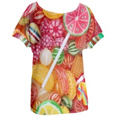 Aesthetic Candy Art Women s Oversized T-shirt by Internationalstore