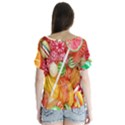 Aesthetic Candy Art V-Neck Flutter Sleeve Top View2