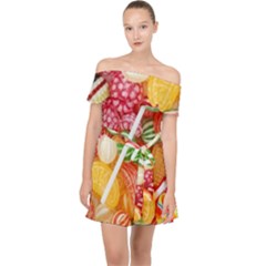 Aesthetic Candy Art Off Shoulder Chiffon Dress by Internationalstore