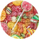 Aesthetic Candy Art Wooden Puzzle Round View1