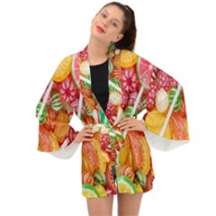 Aesthetic Candy Art Long Sleeve Kimono