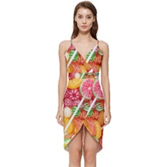 Aesthetic Candy Art Wrap Frill Dress by Internationalstore