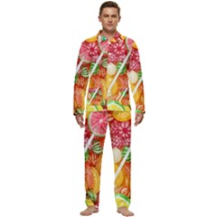 Aesthetic Candy Art Men s Long Sleeve Velvet Pocket Pajamas Set by Internationalstore