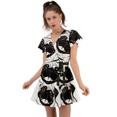 Black Hole T- Shirt Planet Eater Colour T- Shirt Flutter Sleeve Wrap Dress