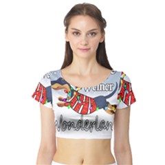 Weiner T- Shirt Walking In A Weiner Wonderland T- Shirt (1) Weiner T- Shirt Walking In A Weiner Wonderland T- Shirt Short Sleeve Crop Top