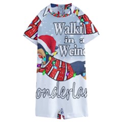 Weiner T- Shirt Walking In A Weiner Wonderland T- Shirt (1) Weiner T- Shirt Walking In A Weiner Wonderland T- Shirt Kids  Boyleg Half Suit Swimwear