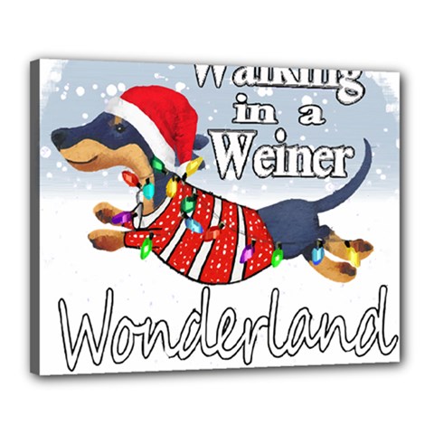 Weiner T- Shirt Walking In A Weiner Wonderland T- Shirt (1) Weiner T- Shirt Walking In A Weiner Wonderland T- Shirt Welder T- Shirt Funny Welder T- Shirt Canvas 20  x 16  (Stretched)