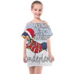 Weiner T- Shirt Walking In A Weiner Wonderland T- Shirt (1) Weiner T- Shirt Walking In A Weiner Wonderland T- Shirt Welder T- Shirt Funny Welder T- Shirt Kids  One Piece Chiffon Dress