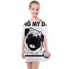 Black Pug Dog If I Cant Bring My Dog I T- Shirt Black Pug Dog If I Can t Bring My Dog I m Not Going Kids  One Piece Chiffon Dress