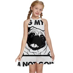 Black Pug Dog If I Cant Bring My Dog I T- Shirt Black Pug Dog If I Can t Bring My Dog I m Not Going Kids  Halter Collar Waist Tie Chiffon Dress