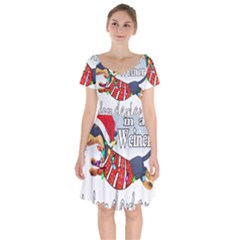 Weiner T- Shirt Walking In A Weiner Wonderland T- Shirt (1) Short Sleeve Bardot Dress by ZUXUMI