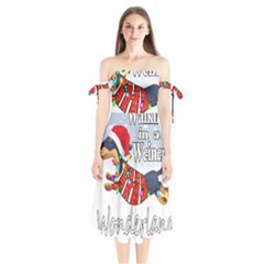 Weiner T- Shirt Walking In A Weiner Wonderland T- Shirt (1) Shoulder Tie Bardot Midi Dress by ZUXUMI