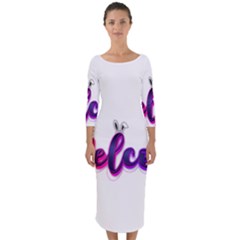 Arts Quarter Sleeve Midi Bodycon Dress by Internationalstore