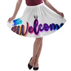 Arts A-line Skater Skirt by Internationalstore