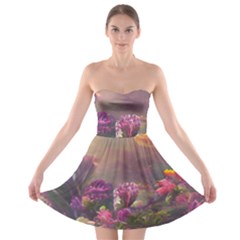Floral Blossoms  Strapless Bra Top Dress by Internationalstore