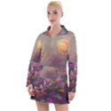 Floral Blossoms  Women s Long Sleeve Casual Dress View1