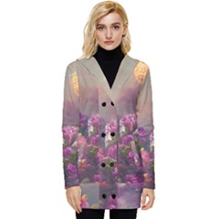 Floral Blossoms  Button Up Hooded Coat  by Internationalstore