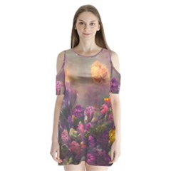 Floral Blossoms  Shoulder Cutout Velvet One Piece by Internationalstore