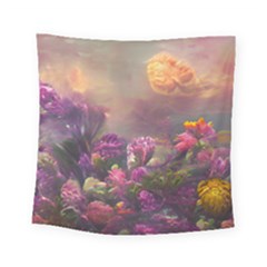 Floral Blossoms  Square Tapestry (small)