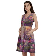 Floral Blossoms  Sleeveless Dress With Pocket by Internationalstore